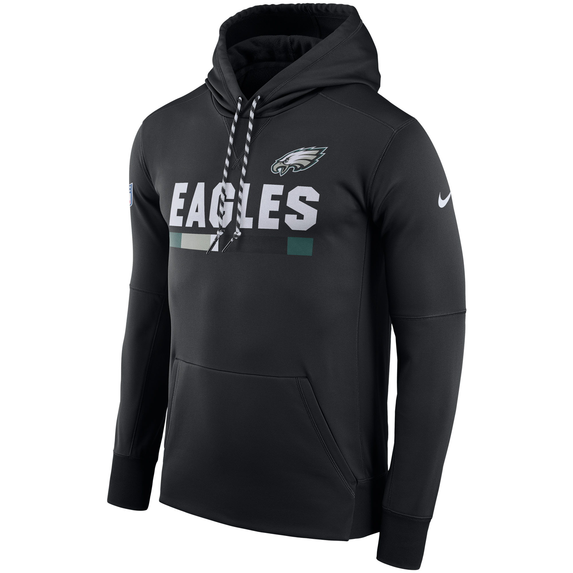 NFL Men Philadelphia Eagles Nike Black Sideline ThermaFit Performance PO Hoodie->philadelphia eagles->NFL Jersey